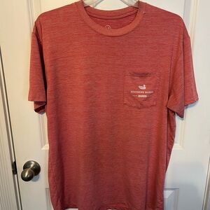 Southern Marsh Men's Pocket Tee in Heathered Coral Red